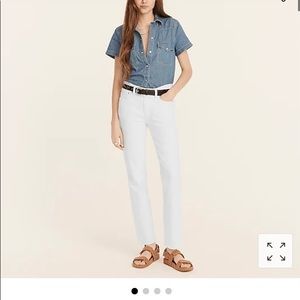 J.Crew 9” Vintage Straight White Denim jeans